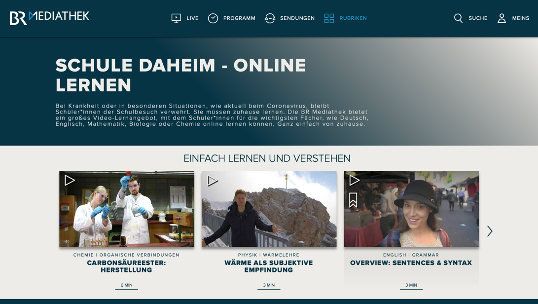 Screenshot BR Schule daheim